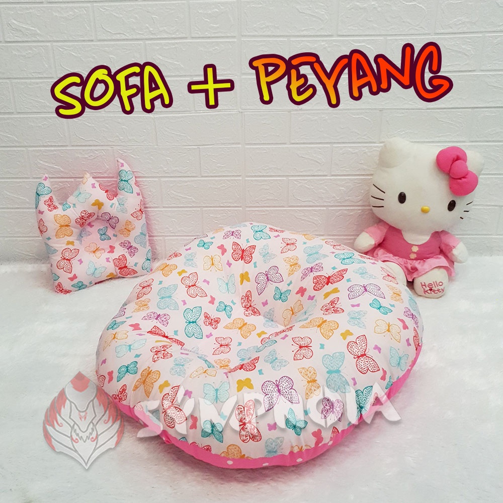 Sofa Bayi Plus Bantal Bayi (Bantal Peyang) / Tempat Tidur Bayi Plus Bantal Peyang