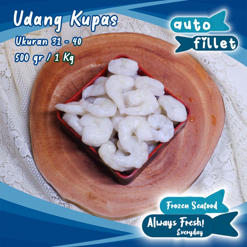 

UDANG KUPAS UK 31-40 FROZEN FRESH 1 KG KUALITAS PREMIUM GRAB GOSEND