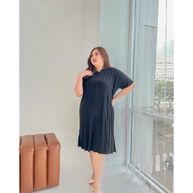 (LD 140cm) 5L HOODIE DRESS BIGSIZE DRESS JUMBO DRESS HOODY DRESS