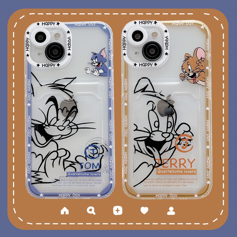 Soft Case Pelindung Lensa Transparan Desain Kucing Dan Tikus Untuk iPhone 12 13 Pro MAX 11 X XR XS MAX 7 8 Plus