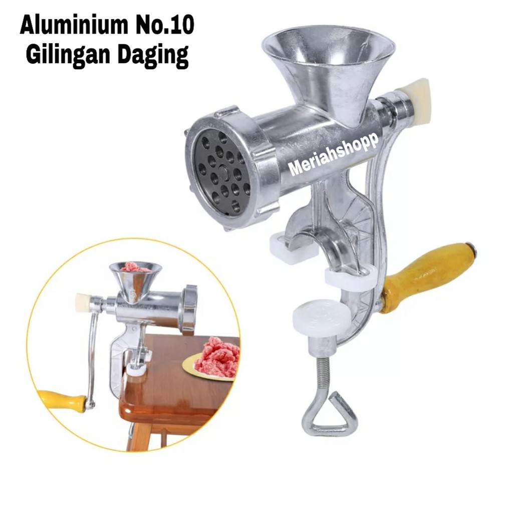 PROMO  Gilingan Daging no.10 IMPORT Aluminium Manual Meat Grinder Mincer Aluminium Alloy no.10
