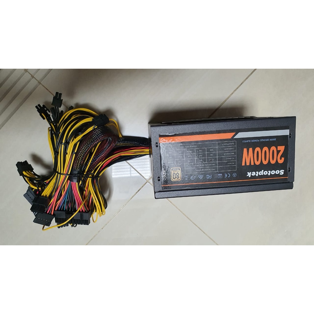 PSU 2000 WATT MURNI 100% SOOTOPTEK POWER SUPPLY MINING CRYPTO COIN