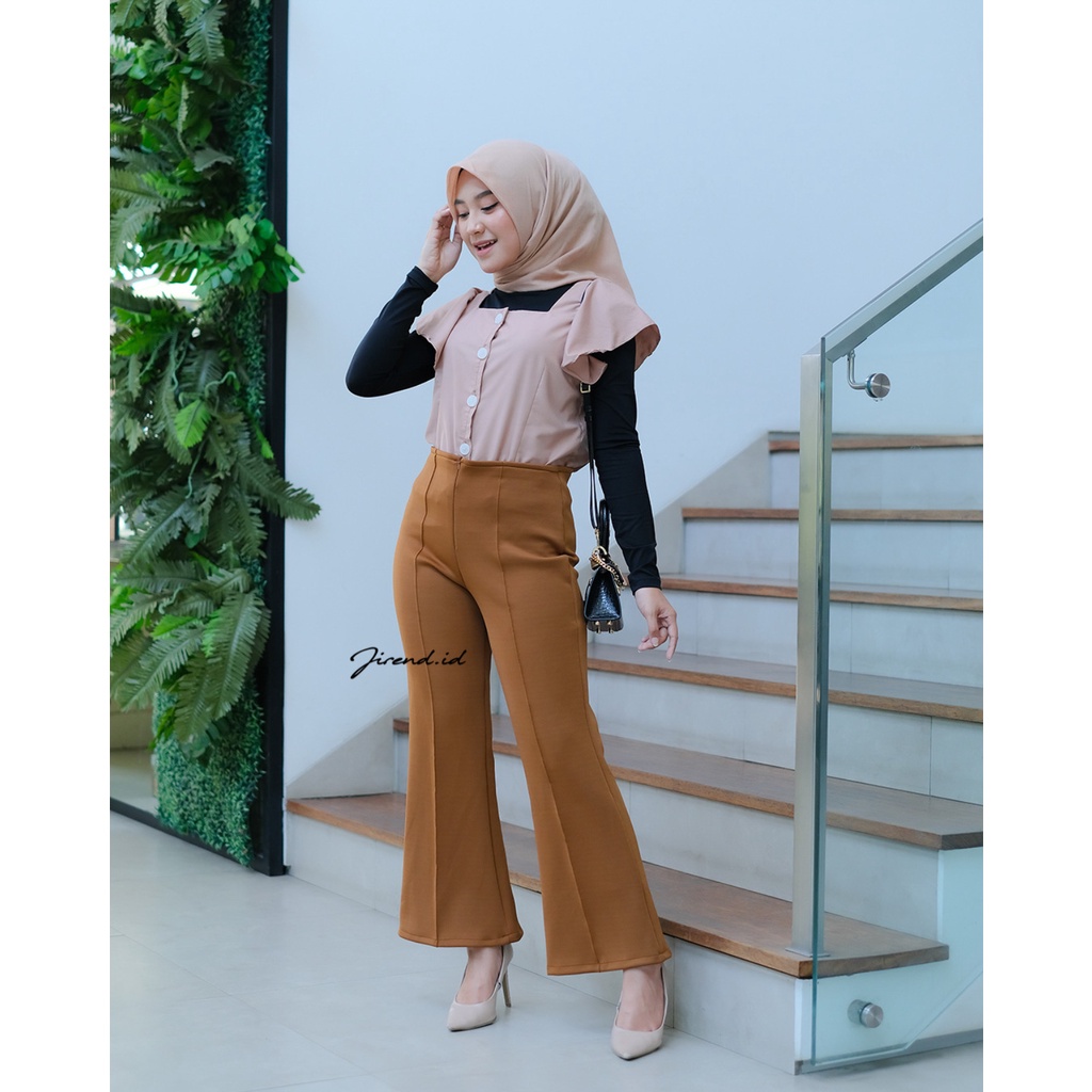 Celana Cutbray Pants Scuba Premium Strech/ Cutbray Cubit List Tengah Resleting