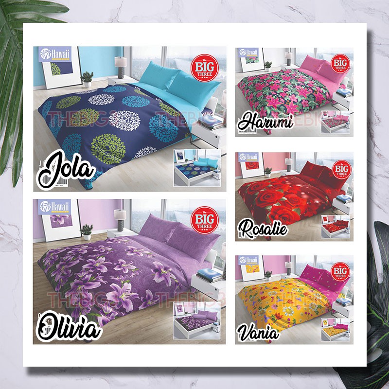 Bedcover + Sprei HAWAI 180x200 / 160x200 motif Adora Agnia Alba Candy Copacabana Elora Heidi Maxel Moza Palma Sea  - BC Hawaii