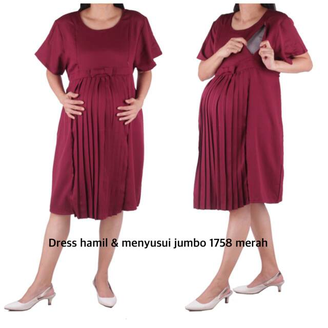 Dress hamil dan menyusui jumbo HMILL 1758 baju hamil bajuhamil