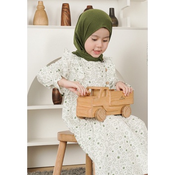 LPH05 LITTLE PALMERHAUS SET RUFFLE GAMIS &amp; KNOT HIJAB ANAK