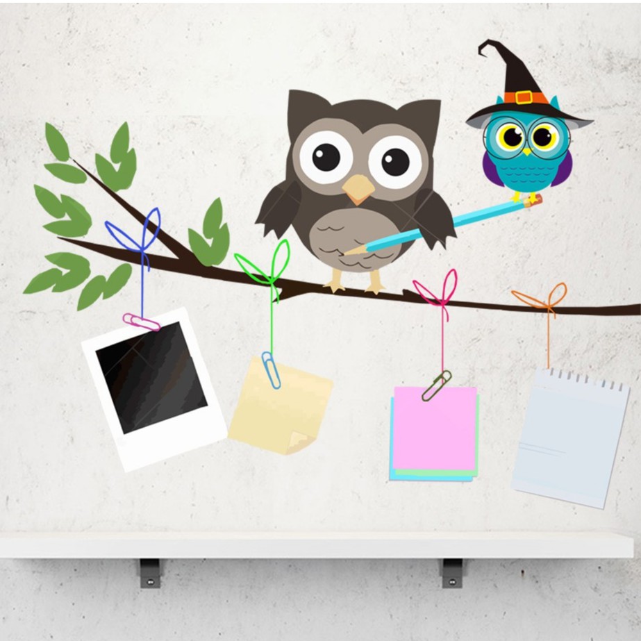 Stiker Dinding Motif Burung Hantu Kartun Stiker Dinding Taman