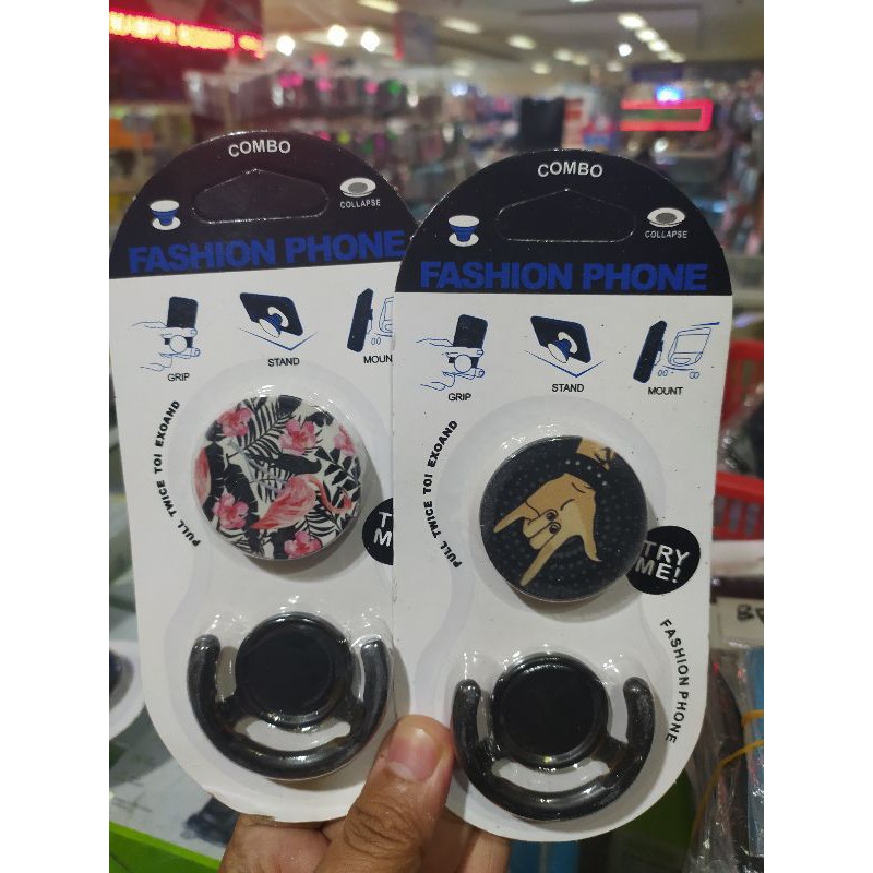 Pop socket Gambar + Hook PopSocket + Stand Home  Murah Meriah