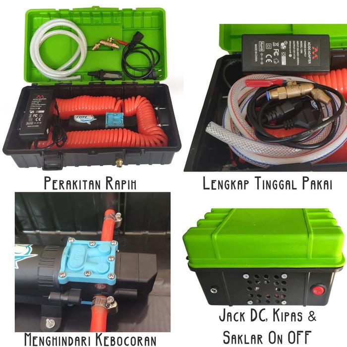Paket Pompa Box Cuci AC Portabel Selang Spiral 12M Nozzle Apolo - V1