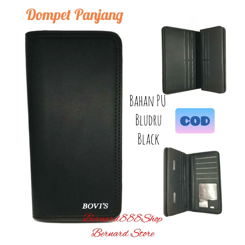 Dompet Pria Dompet Laki2 Dompet Panjang Pria Motif Polos dan Simple Bahan PU Leather Brudu