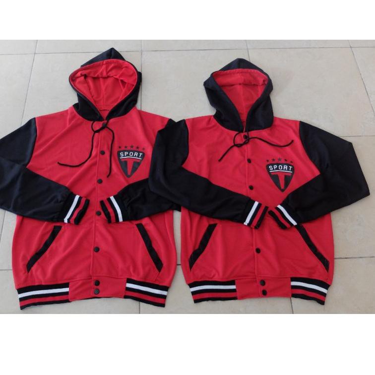 DA 424 jaket couple / jacket couple / jaket pasangan murah sport merah &&