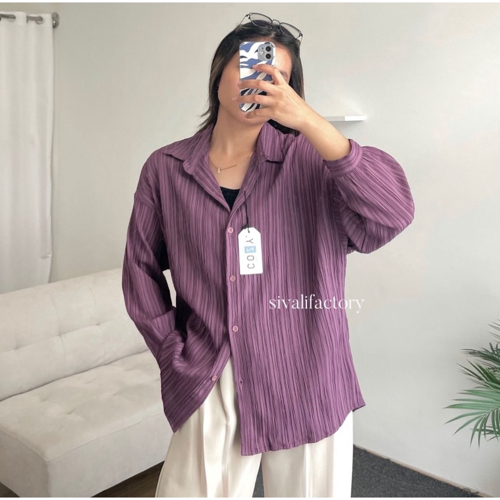 Ha-ri Shirt | Kemeja Wanita Oversize - Basic Shirt Kemeja LADYCRUSH