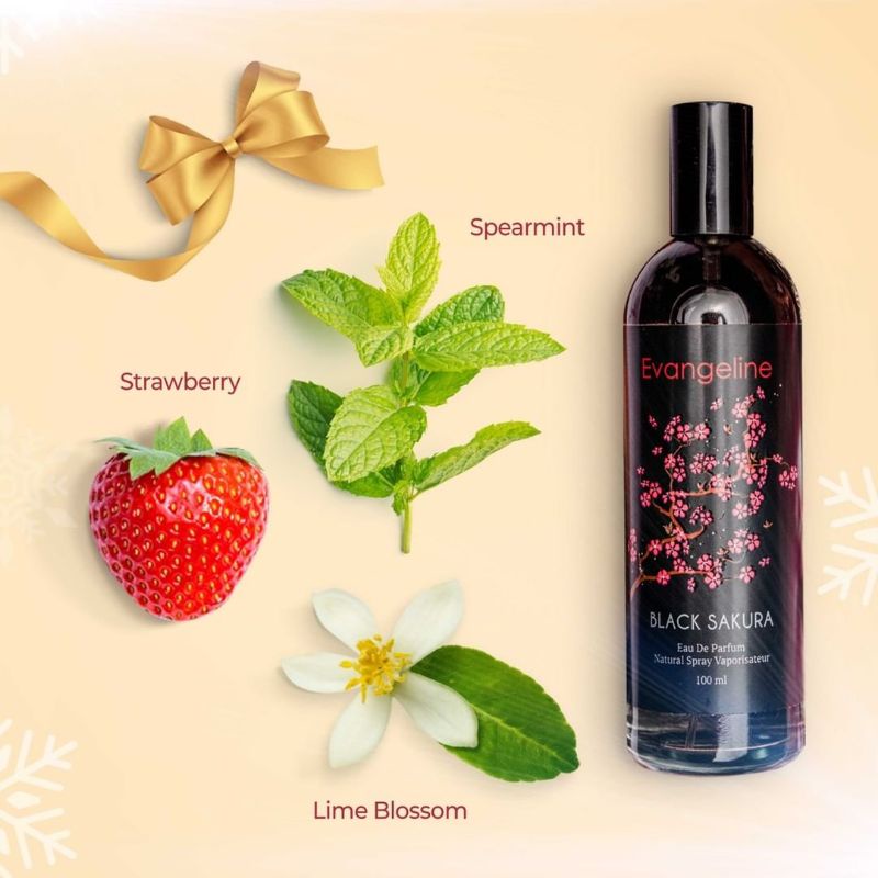 Parfum spray wanita evangeline black sakura