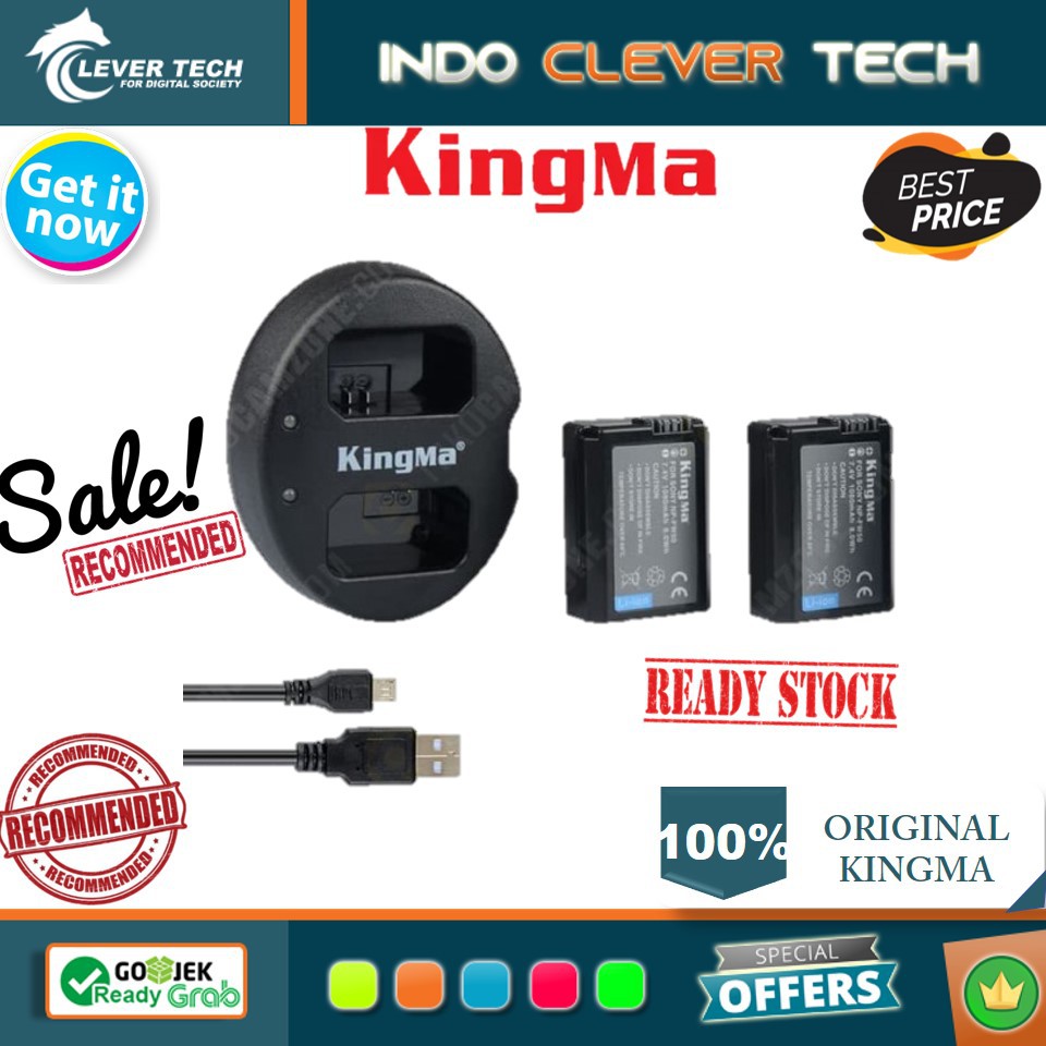 Kingma Dual Battery Charger + 2 Battery NP-FW50 For Sony Camera