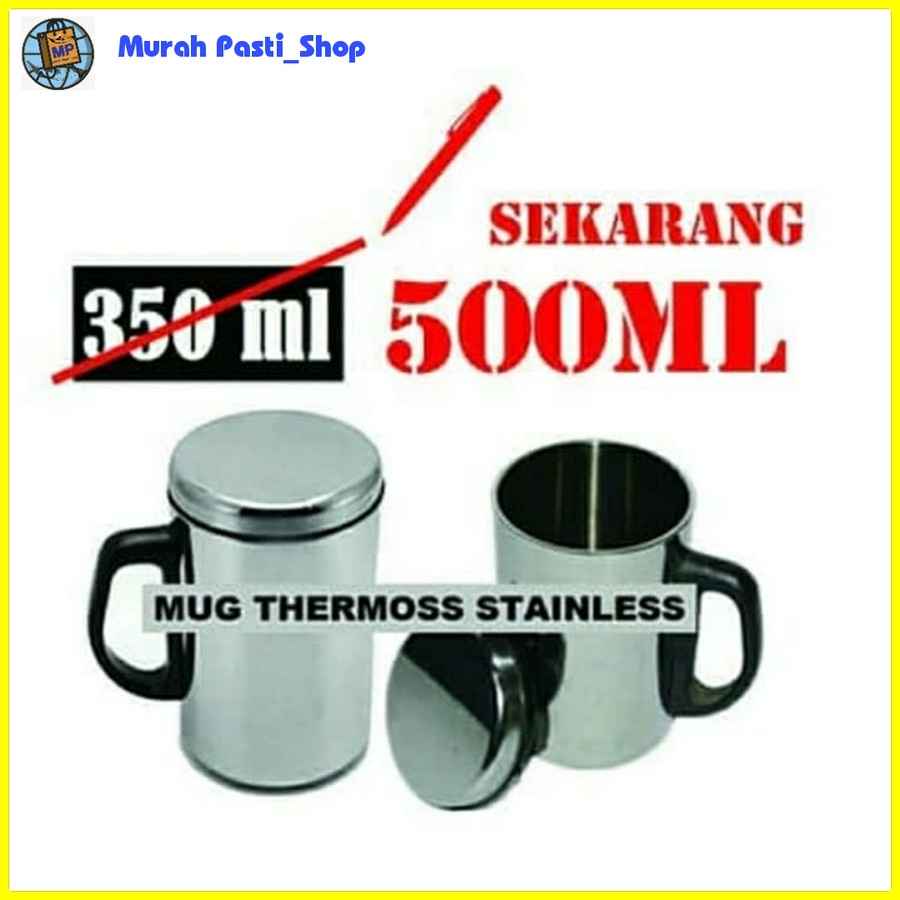 Gelas Thermos Mug Stainless 500ml  Mug Thermos Stainless Steel 500 ml MURAH