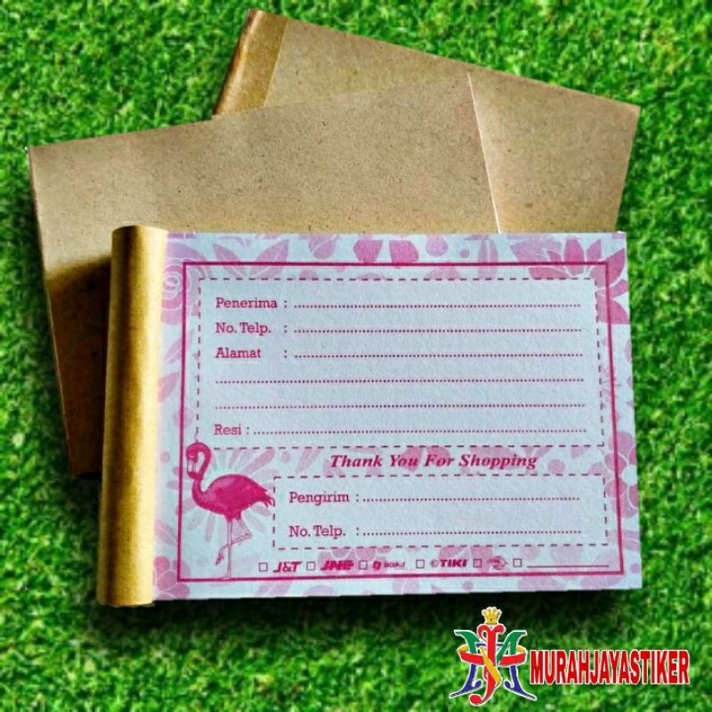 

label pengiriman isi 100 lembar / label olshop motif flaminggo