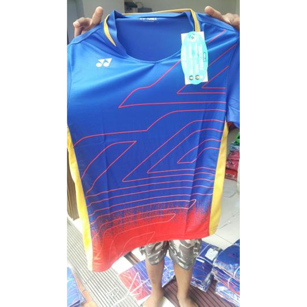 Termurah  Baju Yonex import Biru Merah Olimpiade Malaysia Original