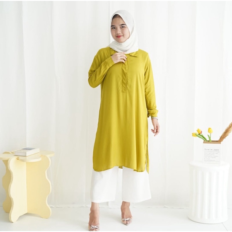 Tq88indonesia Fashion Baju Tunik Polos Muslim Wanita Terbaru / BITYA TUNIC / Baju Tunik Cewek / Tunik Busui / Ootd / Baju Muslim Wanita Kekinian