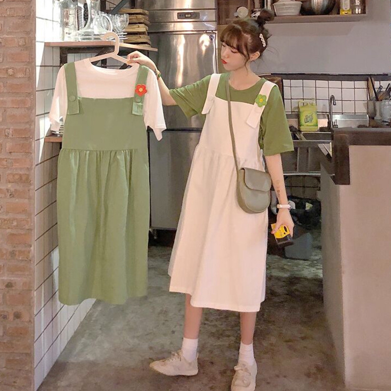 Dress Kaos  Model Longgar Lengan  Pendek  Gaya Korea Untuk 