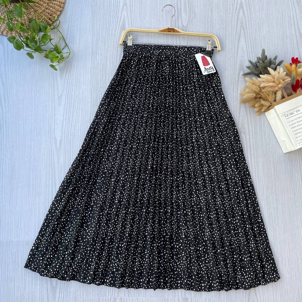 Renira Skirt Bawahan Rok Wanita - Hyget Premium All Size-BLACK1