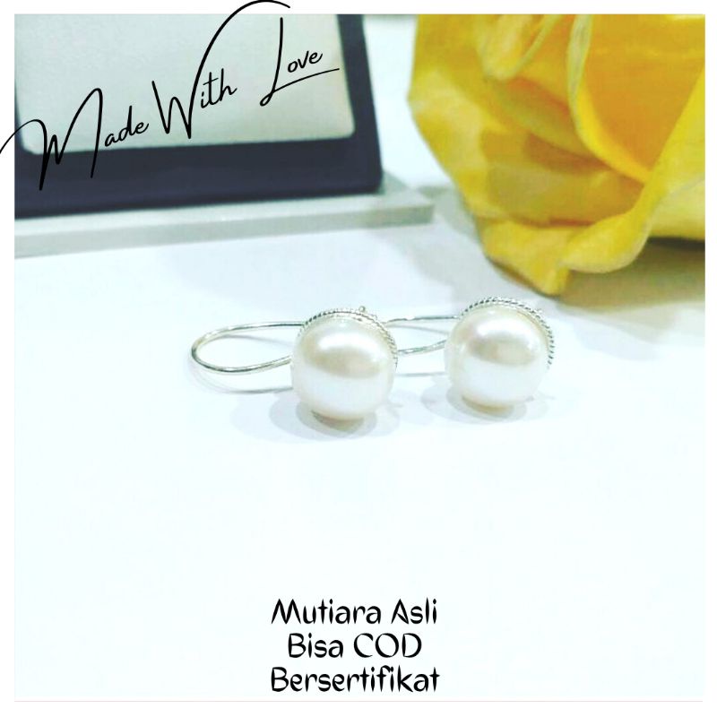 Anting Perak  Giwang Perak Desy Deasy Anting Wanita Anting Silver 925 Mutiara Asli Lombok