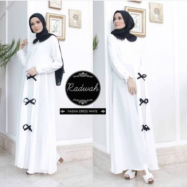 Baju Dress UMROH Faisha Putih Polos