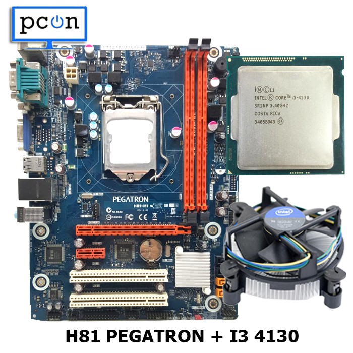 Mainboard LGA 1150 H81 PEGATRON DENGAN PROCESSOR I3 4130 BONUS FAN