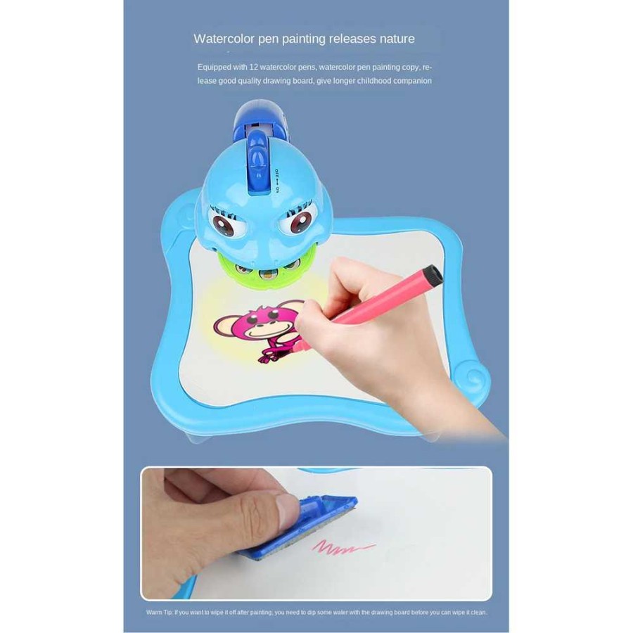 Meja Bermain Anak LED Projector Art Drawing Board - WBP23