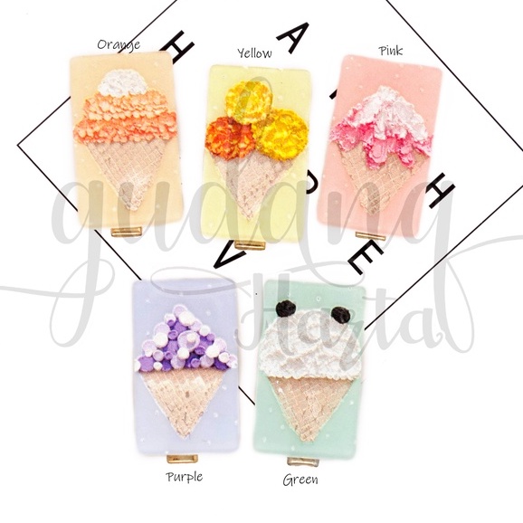 Jepit Rambut Ice Cream Stamp Hairclip Motif Es Stik GH 212056