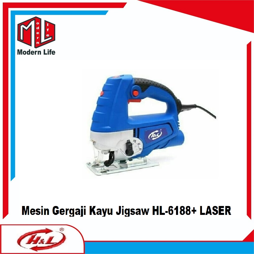 Mesin Gergaji Jigsaw Potong Triplek HL 6188+ Laser Variable Speed