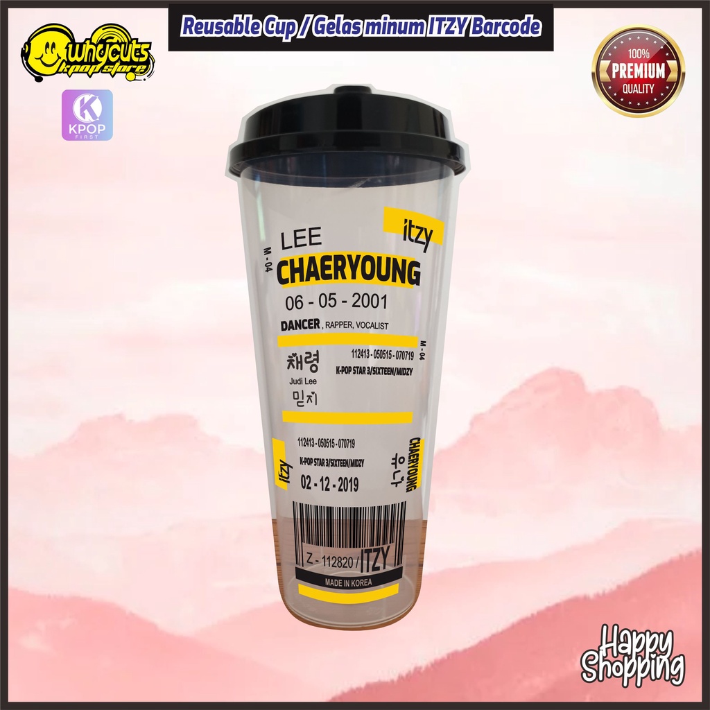 Reusable Cup Itzy edisi Barcode  / bisa panas dan dingin 700ml