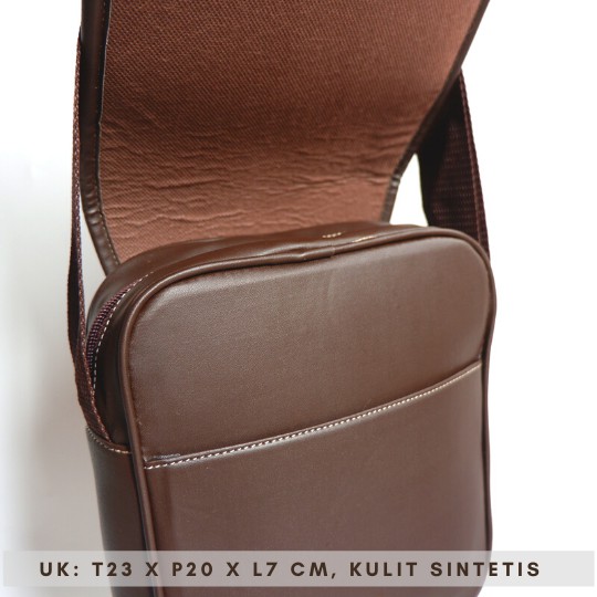 COD Termurah!! Tas Selempang Cowok laki laki Men warna coklat multifungsi Sale Termurah semarang