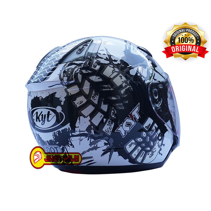 HELM / HELM KYT / KYT / DJ MARU / HELM KYT DJ MARU #10 WHITE BLACK TERLARIS-3