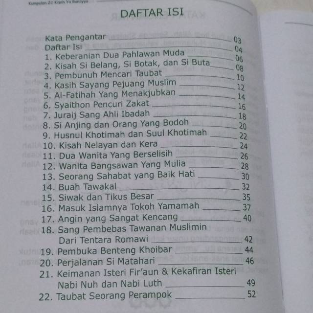 Kumpulan 22 Kisah Ya Bunayya