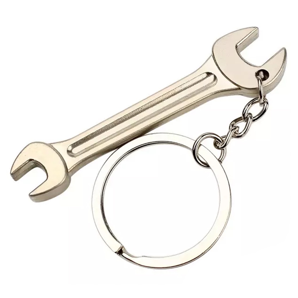 [G006] Gantungan Kunci Miniatur 3D Metal Kunci Inggris Pas Tang Obeng Palu Piston / Mini Keychain Ganci Unik Tools Kit-B. Kunci Pas