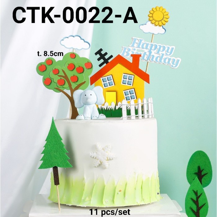 

GR-CTK-0022 CAKE TOPPER KERTAS HIASAN KUE RUMAH HOUSE MOBIL CAR POHON PROMO TERBARU
