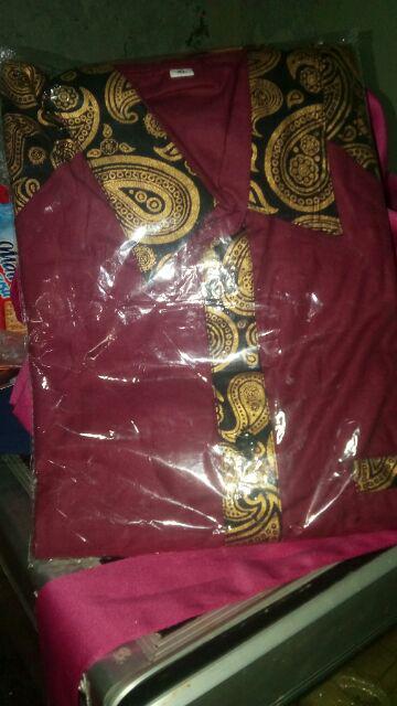 Bswart Batik Hrb026 Hem Kombinasi Prodo Seragam Murah Pekalongan M L Xl