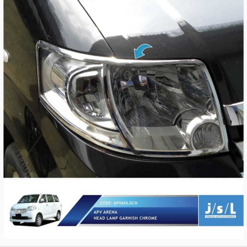 garnish lampu depan APV Arena/ head lamp garnish chrome jsl