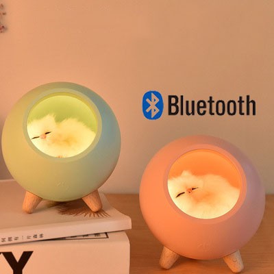 Lampu Tidur Bluetooth Kucing Lucu / Lampu Tidur Speaker Bluetooth / Decoration Meja
