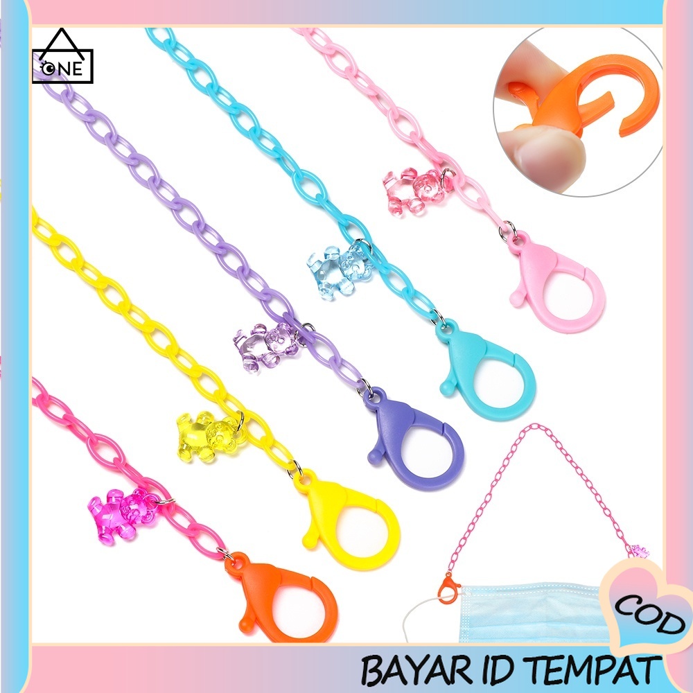 COD☀️58cm Akrilik Kalung Strap Masker Adjustable Wajah Lanyard Masker Korea A one