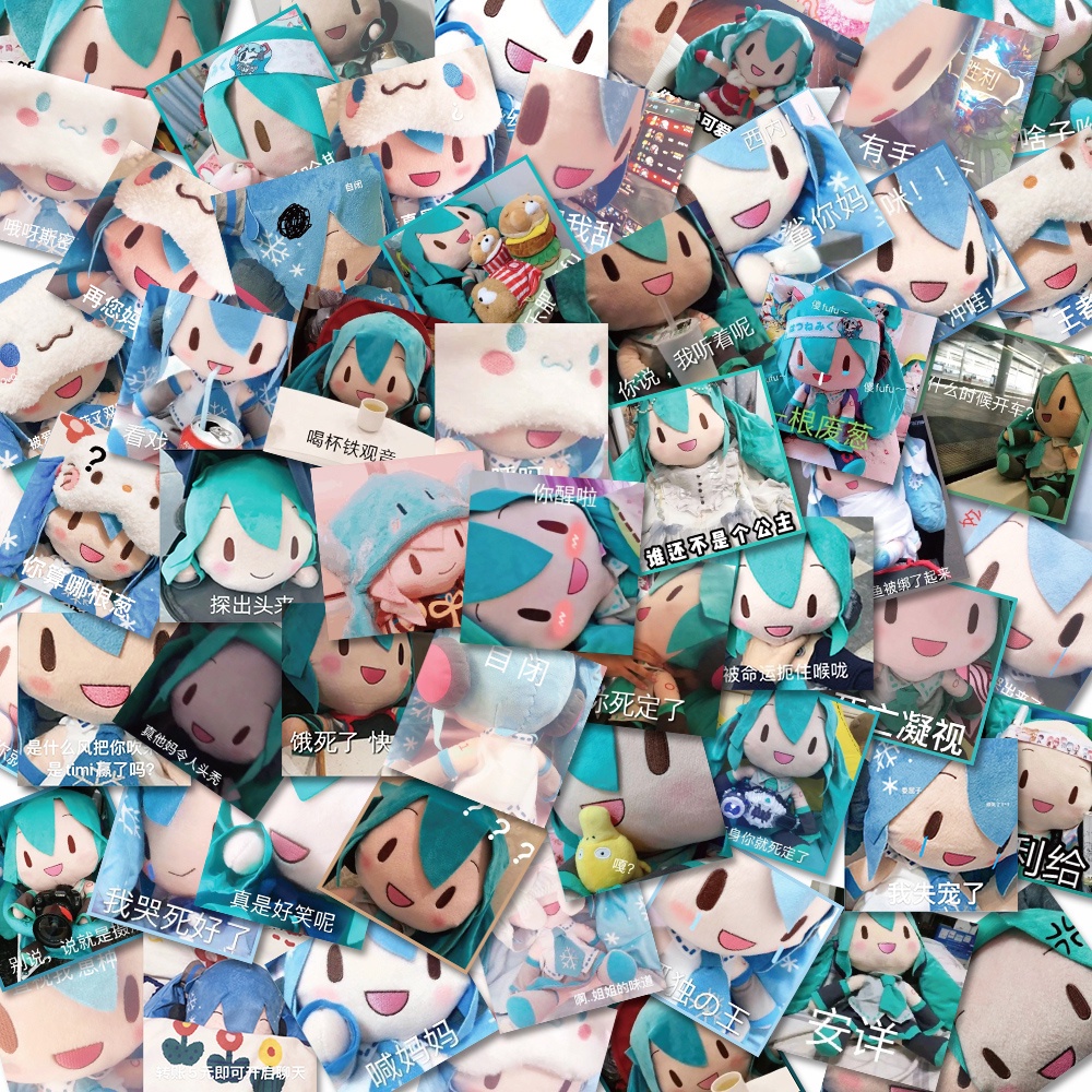 62pcs Stiker Desain Boneka Hatsune Miku Anti Air Untuk Dekorasi Laptop