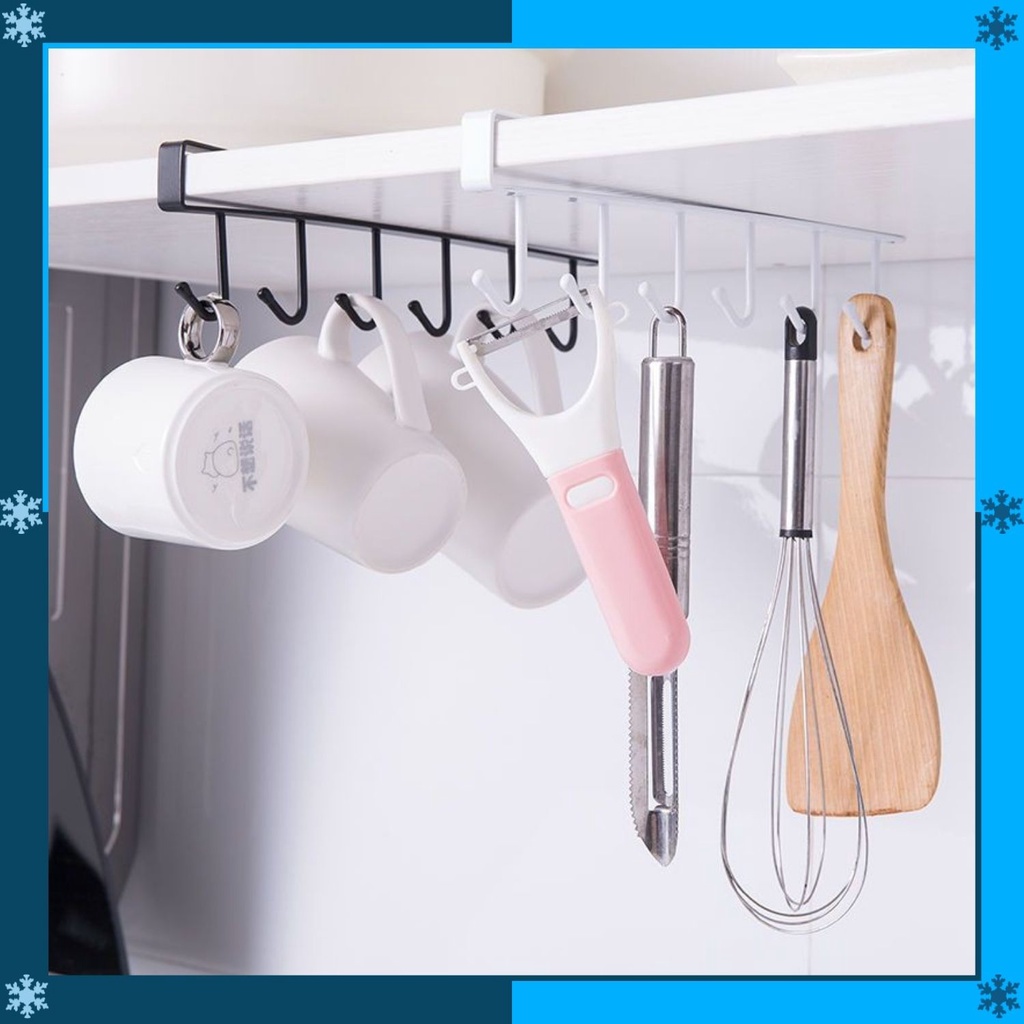 Rak Gantungan - Rak Sendok Gantung - Cantolan Gantungan Peralatan Dapur Sendok Dapur 6 Hook ZANLUTON