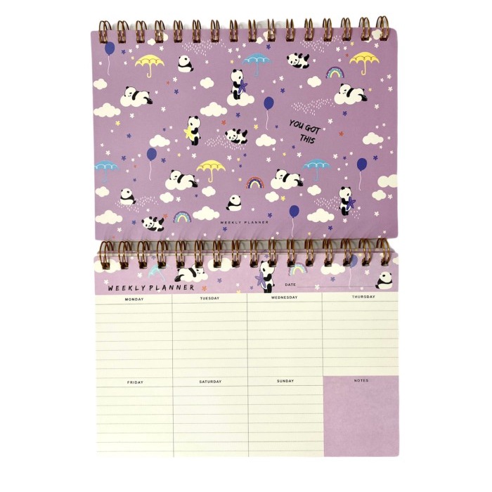 

Trendi Ring Wekkly Planner Cute Panda Gilaa!!!