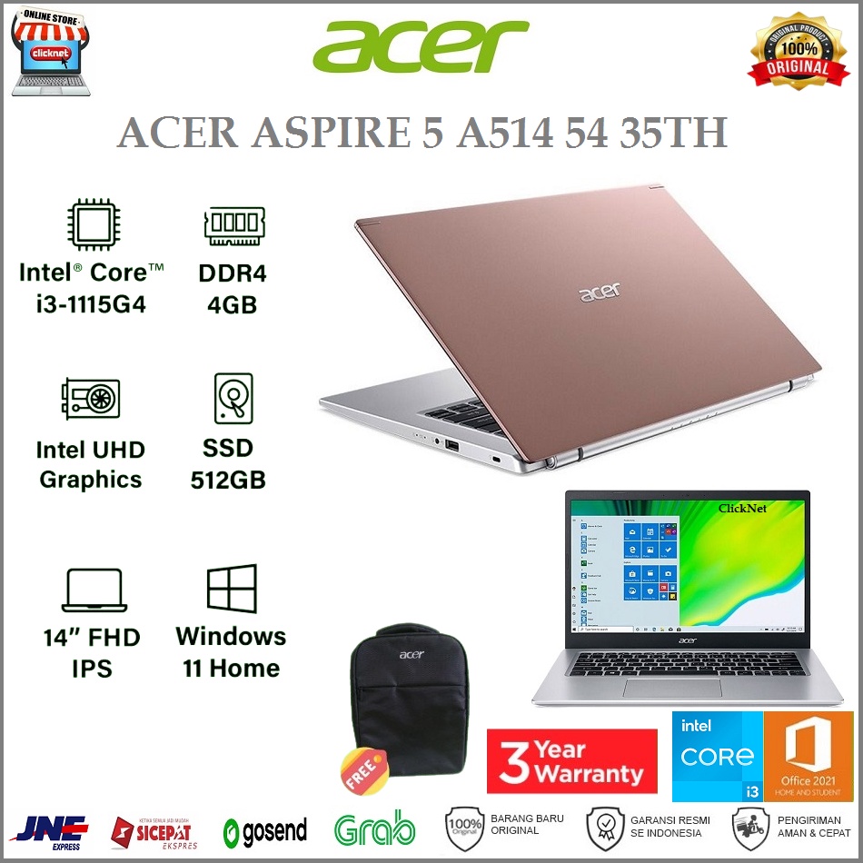 Jual ACER Aspire 5 Slim A514 54 35TH I3-1115G4 4GB 512GB SSD FHD WIN11 ...