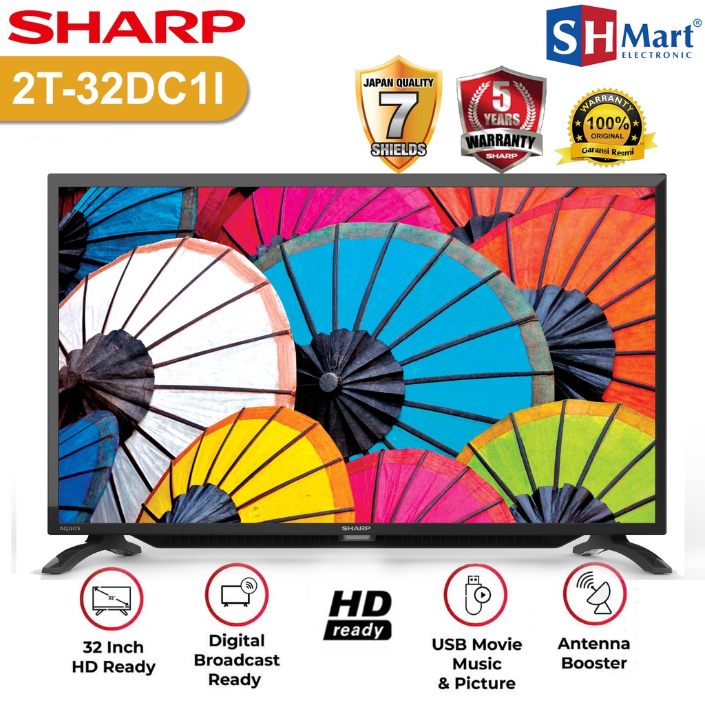 TV SHARP 32 INCH 2T-C32DC1I / 32DC1I / 32DD1i DIGITAL TV GARANSI RESMI