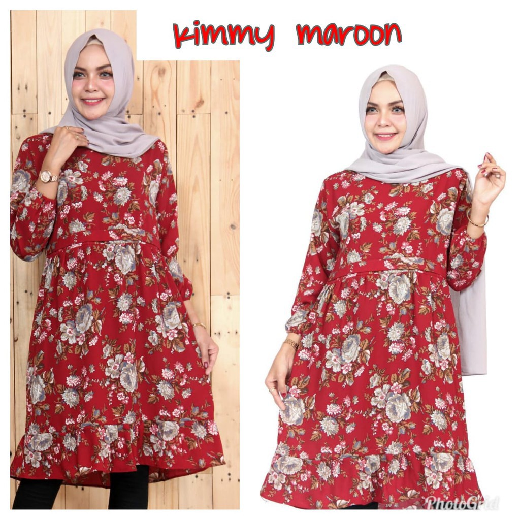 BK ( 1KG = 5 PCS ) KIMMY TUNIK MONALISA MOTIF IMPORT TERMURAH TANPA RESLETING DEPAN NON BUSUI