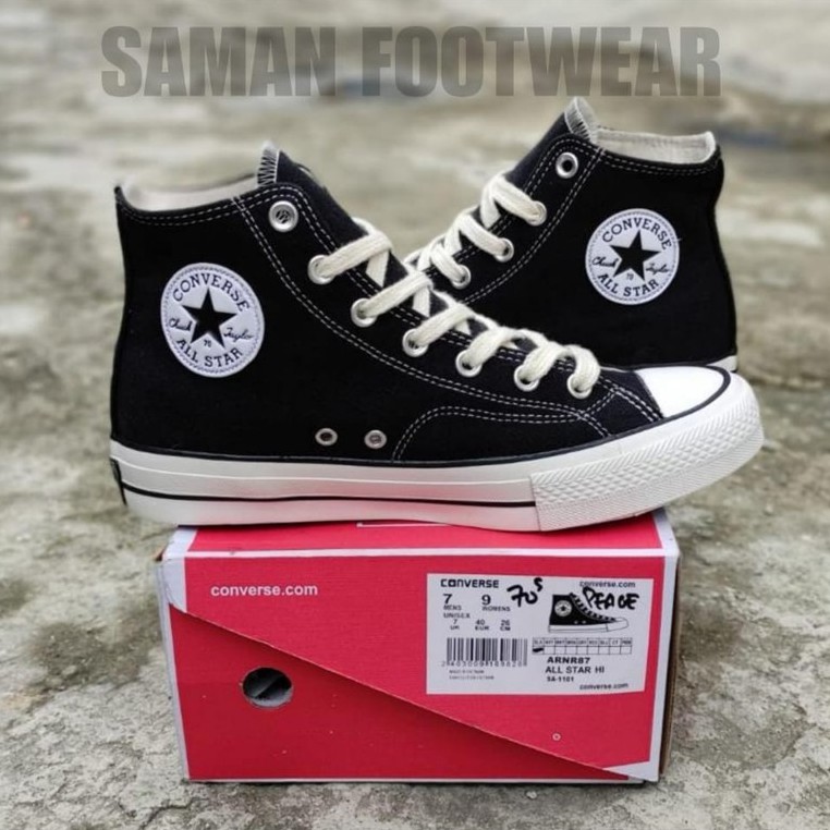 ( PREMIUM ) Sepatu Convs 70s CT Peace Minus One BUNGA High Low Black Egret Flower BNIB-4