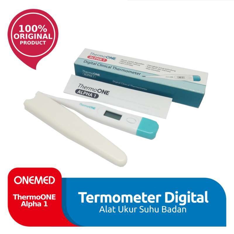 ONEMED Thermo ONE ALPHA 1 atau ALPHA 2 atau ALPHA 3 atau BETA 1 Digital Clinical THERMOMETER - One Med Termometer - Waterproof Ujung Lentur ( ALPHA 3 )