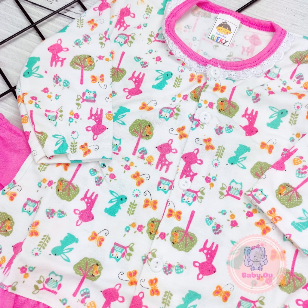 Setelan Bayi Panjang Motif Animal Forest / Setelan Piyama Bayi / Baju Bayi Panjang Rifky