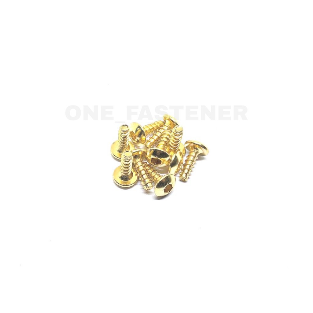 100 Pcs s255 GOLD ONLY Baut SEKRUP skrup L Body Jupiter MX M5x15 Ulir cacing 1.5cm